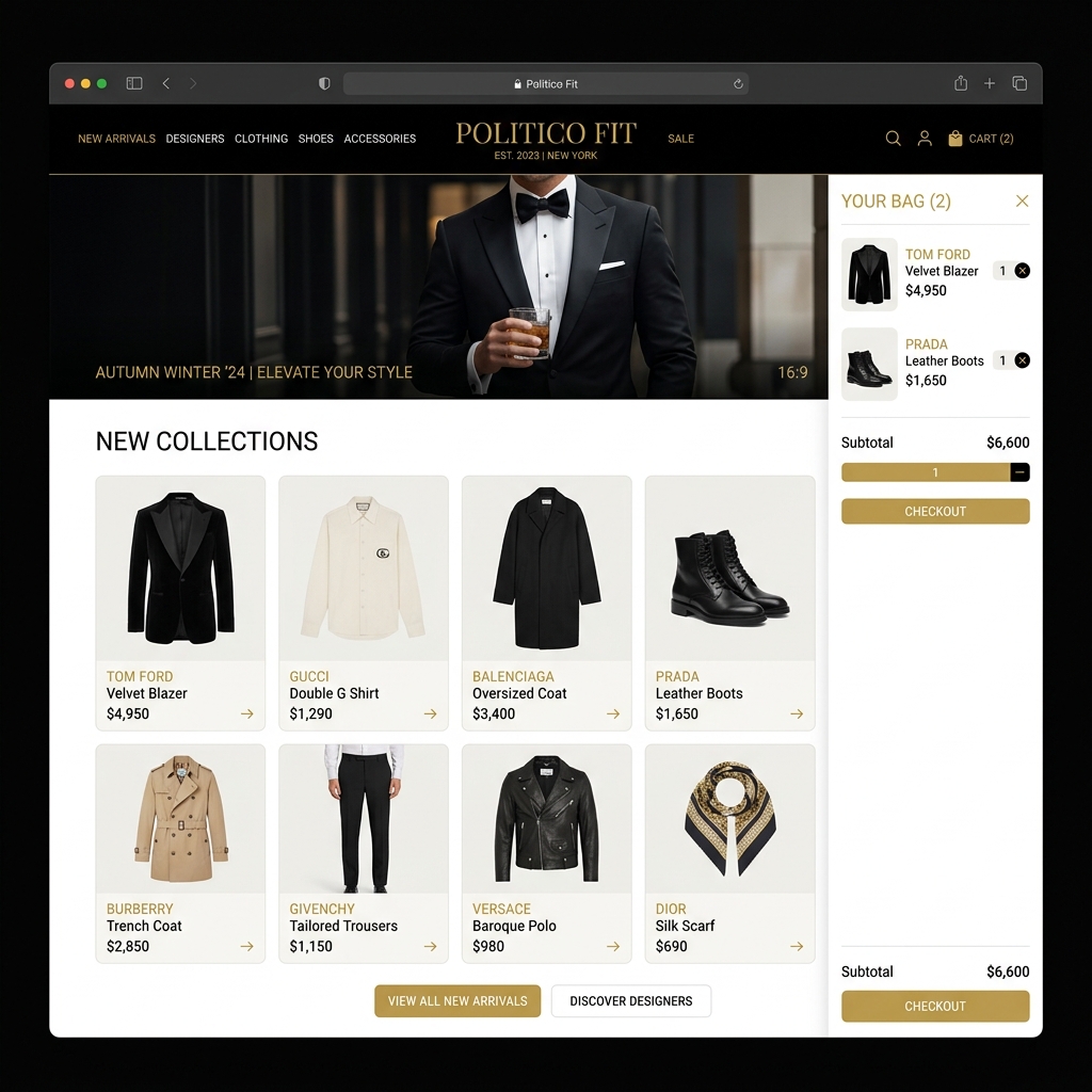 Politico Fit Luxury Fashion E-commerce